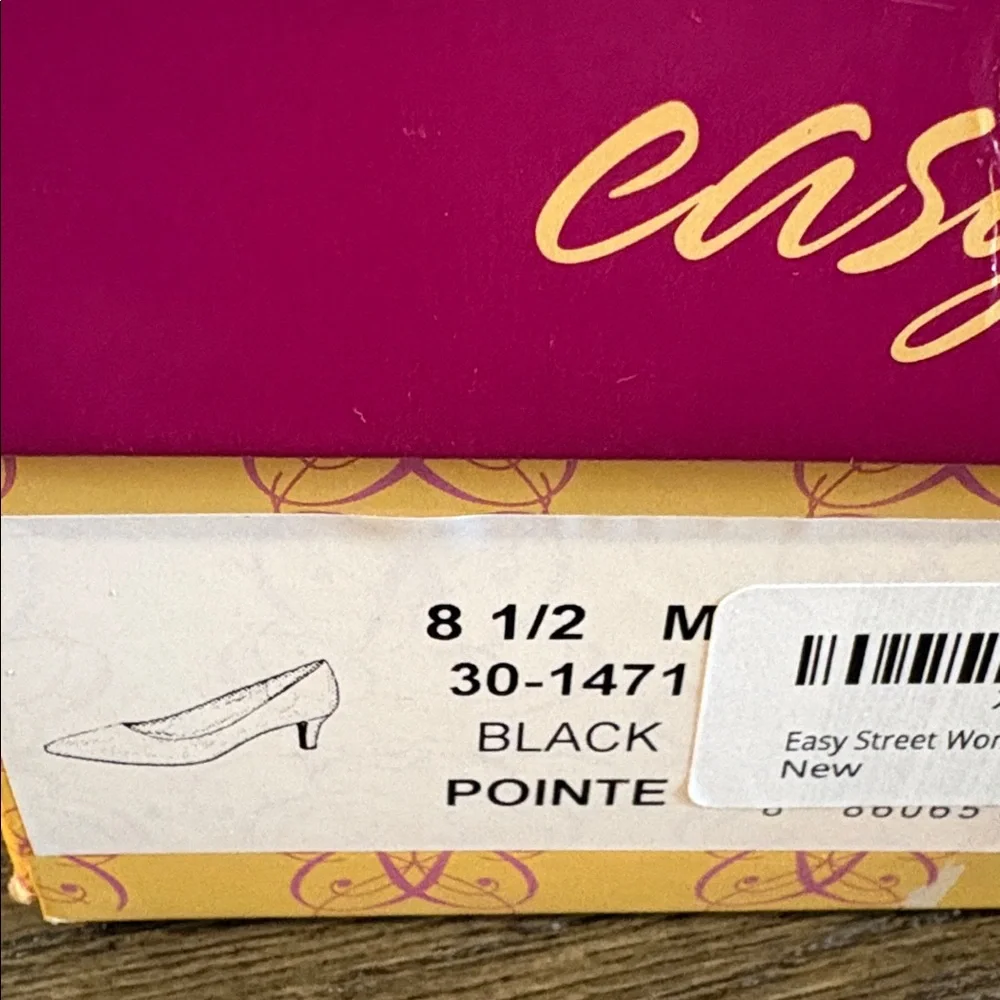 NIB [Easy Street] Pointe Pointed Toe Stiletto Wide Heel Pumps Black Women’s 8.5 - Picture 12 of 12